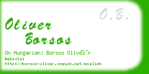 oliver borsos business card